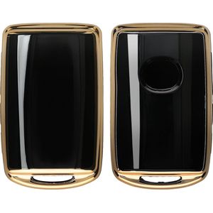 kwmobile autosleutel hoesje geschikt voor Mazda 3-Knoppen CX30 CX50 CX60 CX90 MX-30 hoes - TPU autosleutel behuizing - Beschermende auto sleutel case - Sleuteletui in zwart / goud