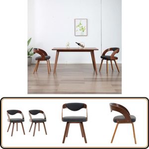 vidaXL Eetkamerstoelen - Set van 2 - Donkergrijs Eetkamerstoel - Donkergrijs - Donkere Bruine Meubels - Moderne Eetkamerstoel - Comfortabele Stoel