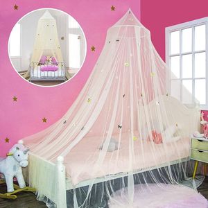 Klamboe - 60x250x1250cm Koepelvormig hangend klamboe - met lichtgevende fluorescerende sterren - Plafondklamboe voor thuis - Ideale luifel voor kinderbedden en matrassen - Eenvoudig te monteren - Geschikt voor binnen- en buitengebruik