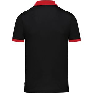 Herensportpolo 'Proact' met korte mouwen Black/Red - XL