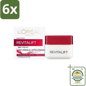 L'Oréal Revitalift 40+ - Dagcrème - Hydrating Anti-Rimpel - 50 ml - Voordeelverpakking - 6 stuks - Hydraterende crème - Huidverjonging