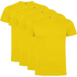 4 Pack Geel t-shirts Roly Dogo Premium Kids 4 jaar 98 - 104
