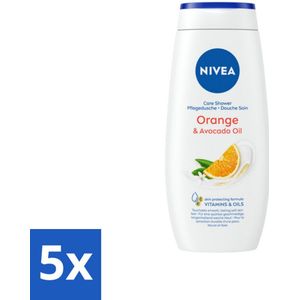 5 x Nivea - Douchegel - Orange - Voelbaar Gladde Huid - 250 ml - Hydrateren - Zachte Huid - Verzorging - Dagelijkse Douche