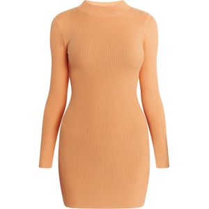 Mymo - Mini-gebreide Jurk - Oranje - Dames