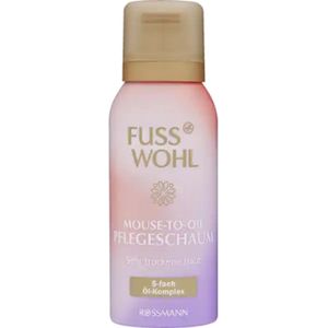 Fusswohl Mousse-To-Oil - Verzorgende Mousse | 1x 100 ml - 5-voudig oliecomplex - Bloemige, frisse geur