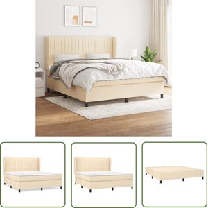 The Living Store Boxspringbed - Duurzaam - 160 x 200 x 118/128 cm - Ken- Pocketvering matras - Middelharde ondersteuning - Huidvriendelijk topmatras