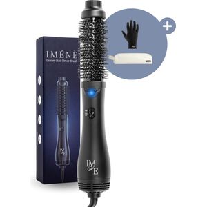 I M E N E® - Fohnborstel - Haardroger - Krulborstel – Snelle opwarmtijd - 4 snelheden - Ionisch - Ergonomisch - 38mm kop - 1000W - Alle haartypes - Drogen, stijlen, krullen & volume - Automatische uitschakeling