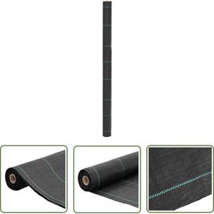 The Living Store Worteldoek 1,5x200 m polypropeen zwart - Onkruiddoek - Onkruid Bestrijding - Polypropyleen - Tuingereedschap - Gazononderhoud