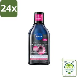 NIVEA – Micellair Reinigingswater – Waterproof Expert – 400 ml - Voordeelverpakking - 24 stuks - Reiniging make-up - Make-up verwijderen