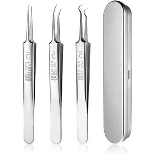 Huid Tag Verwijdering Pincet Gezicht Neus Zwart Hoofd Precisie Professionele Facial Extractie Set - 3 STKS