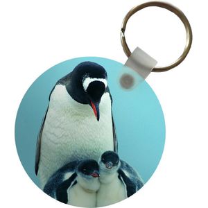 Sleutelhanger - Pinguïn - Blauw - Dieren - Plastic - Rond - Uitdeelcadeautjes