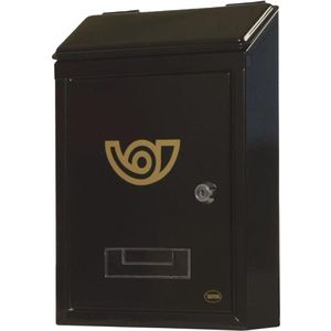 Mini brievenbus voor buiten - Gelegeerd staal - Veilige postontvangst - Eenvoudige installatie - Zwart Kleur - Met 2 sleutels
