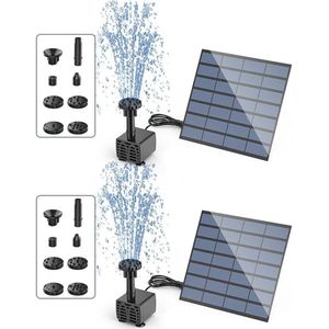 Fontein op zonne-energie met 6 fonteinstijlen - Upgrade zonnepomp - 3 m kabel - Buiten - AISITIN solar fontein