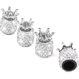 4 Ventieldoppen met Glanzende Strasssteentjes voor Auto en Fiets