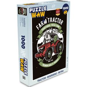Puzzel Tractor - Boerderij - Retro - Legpuzzel - Puzzel 1000 stukjes volwassenen