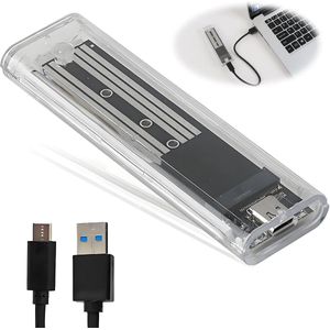 M.2 SSD - Transparante Behuizing - USB Adapter - Externe Harde Schijf Behuizing - 5Gbps - USB3.1 Gen2