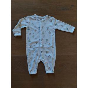 Baby new born pyjama, biologisch katoen, unisex, maat 62/68, wit ""luchtballonnen
