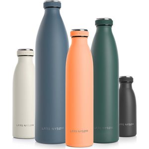 LARS NYSØM Ren Roestvrijstalen drinkfles 750ml - BPA-vrije geïsoleerde waterfles 0,75 Liter (Creamy Peach)