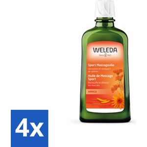 4 x WELEDA - Massageolie Sport - Arnica - 200 ml - Sportmassage - Spierpijn - Spierherstel - Arnica - Massageolie