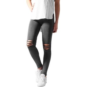 Urban Classics - Cutted Legging - Gescheurde knee - XS - Zwart