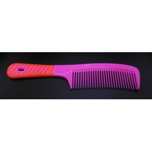 Grote handvat kam neon roze-rood