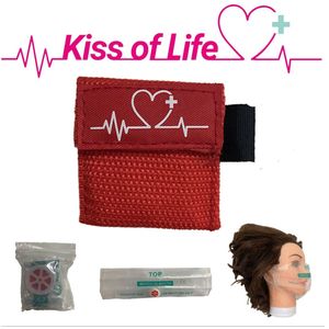 Reanimatiemasker | Kiss of Life | Beademingsmasker | Reanimatie masker | Sleutelhanger | Veilig reanimeren | Rood