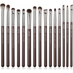 Jessup - Oogmake-upborstelset - Bruin - Professionele 15-delige Synthetische Borstelset