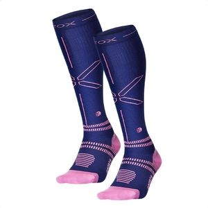 STOX Energy Socks - 3 Pack Sportsokken voor Vrouwen - Premium Compressiesokken - Kleur: Donkerblauw/Roze - Maat: Small - 3 Paar - Voordeel - Mt 36-38