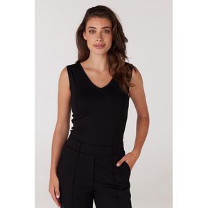 Jansen Amsterdam - Nance 2W - Tank Top - Zwart - Mouwloos