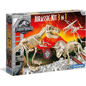 Clementoni - Jurassic World opgraafkit 3 in 1 - dinosaurussen