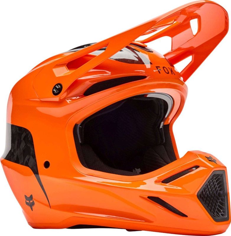 FOX V3 RS Fracture Carbon Oranje Crosshelm - Maat L - Helm