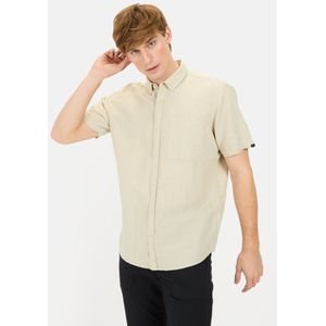 Camel Active - Casual Overhemd - Crème - 58% Linnen, 42% Katoen