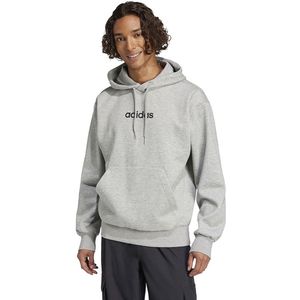 Adidas - Essentials Linear Fleece Hoodie - Grijs - Katoenmix