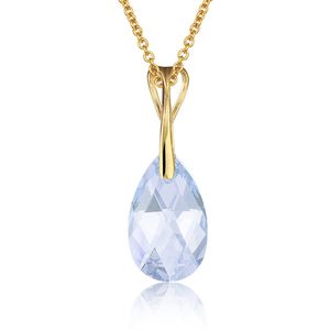 Montebello Ketting Pia DG474H - Swarovski® Druppel - 925 Zilver Verguld - 16mm - 42cm