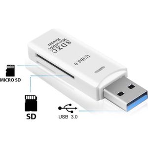 Astilla SD en Micro SD Kaartlezer 2-in-1 - USB 3.0 - Wit