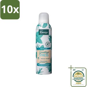 10 x Kneipp - Douche schuim - Goodbye Stress - Watermunt & Rozemarijn - 200 ml - Grootverpakking - Douche Foam - Stress Verlichting - Watermunt En Rozemarijn - Verfrissend Schuim - Natuurlijke Geur