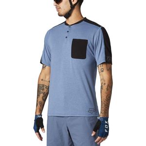 Fox Racing Ranger Drirelease® Henley T-shirt Met Korte Mouwen Blauw S Man