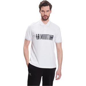 La Martina - Polo - Wit - Katoenmix - Elegante Polo met Glitteraccent