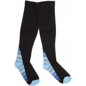 Compressiekousen Zwart Blauw Unisex L/XL - Betere bloedstroom