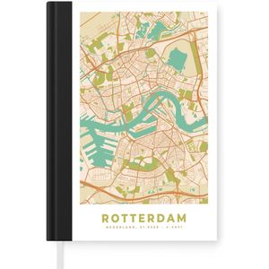 Notitieboek - Schrijfboek - Stadskaart - Rotterdam - Vintage - Notitieboekje klein - A5 formaat - Schrijfblok - Plattegrond