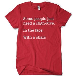 Hybris Some People Just Need A High Five T-Shirt Red-S