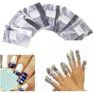 100 Stuks Nagel Gellak Verwijderaar - Aluminiumfolie Wraps - Nail Wrap Pads - Soak Off Nail Polish Remover