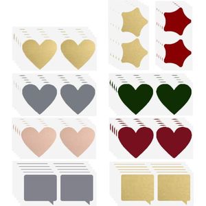 90 Self-Adhesive Labels for Scrapbook Games Party Postcard - Heart Dialogue Star Shape Pack - Creative Crafting Supplies