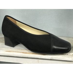 Hassia - Pumps - zwart - Maat 36,5 / UK 3,5 - model Evelyn J - verwisselbaar leren voetbed - Leer / suede - dames schoenen