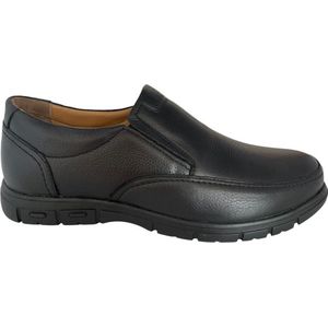 Instappers- Nette schoenen- Heren Comfort schoen 625- Leer- Zwart- Maat 42