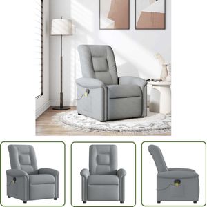 vidaXL Relaxstoel - Massagestoel - Massagestoel verstelbaar stof lichtgrijs - Ergonomische Stoel - Elektrische Massage - Lounge Stoel
