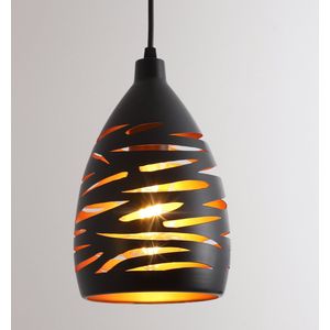 Delaveek-Vintage industriële Hanglamp - Metalen lantaarnlamp - Zwart - E27 -Dia 14.5cm
