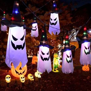 Halloween Opknoping Ghost - Halloween decoratie - Halloween LED-verlichting - Halloween Party Dress Up Glow Wizard Hat Lamp - Horror Props - Home Bar Outdoor Indoor decoratie