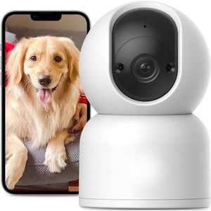 Coopi – Beveiligingscamera 360° voor Binnen – Nachtzicht, Ingebouwde Sirene & Microfoon, Persoonsdetectie, Wifi & App – Smart Home, Wit