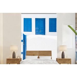 Architectuur - Hek - Wit - Blauw - Deuren - Behangpapier